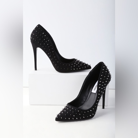 Steve Madden Shoes - Steve Madden Daisie-S Black Suede Studded Pumps Black 9.5